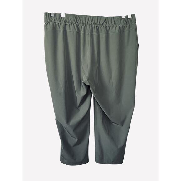 T By Talbots Pants Size 2X Wide Crop Leg Stretch High Rise Green Casual Coastal - Picture 3 of 13